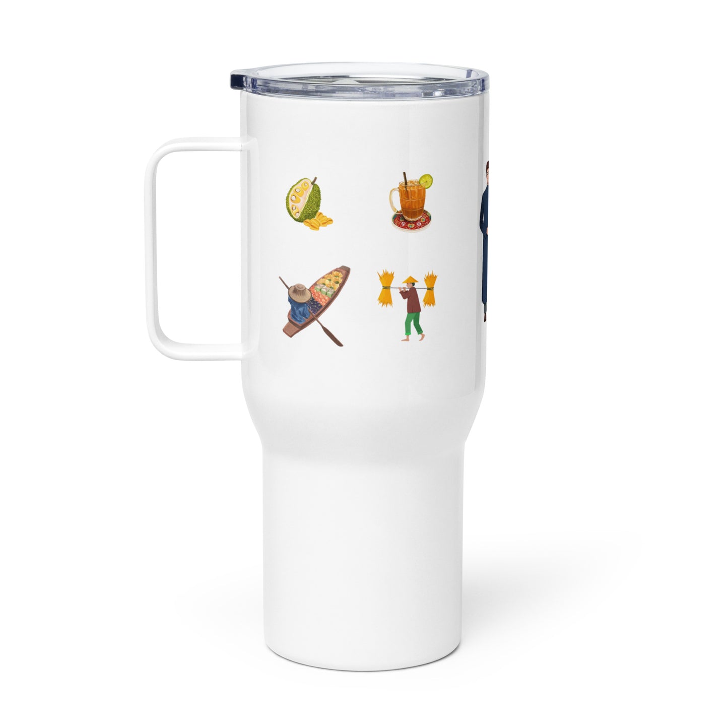 Travel mug with a handle